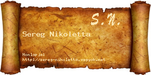 Sereg Nikoletta névjegykártya