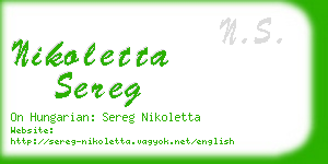 nikoletta sereg business card